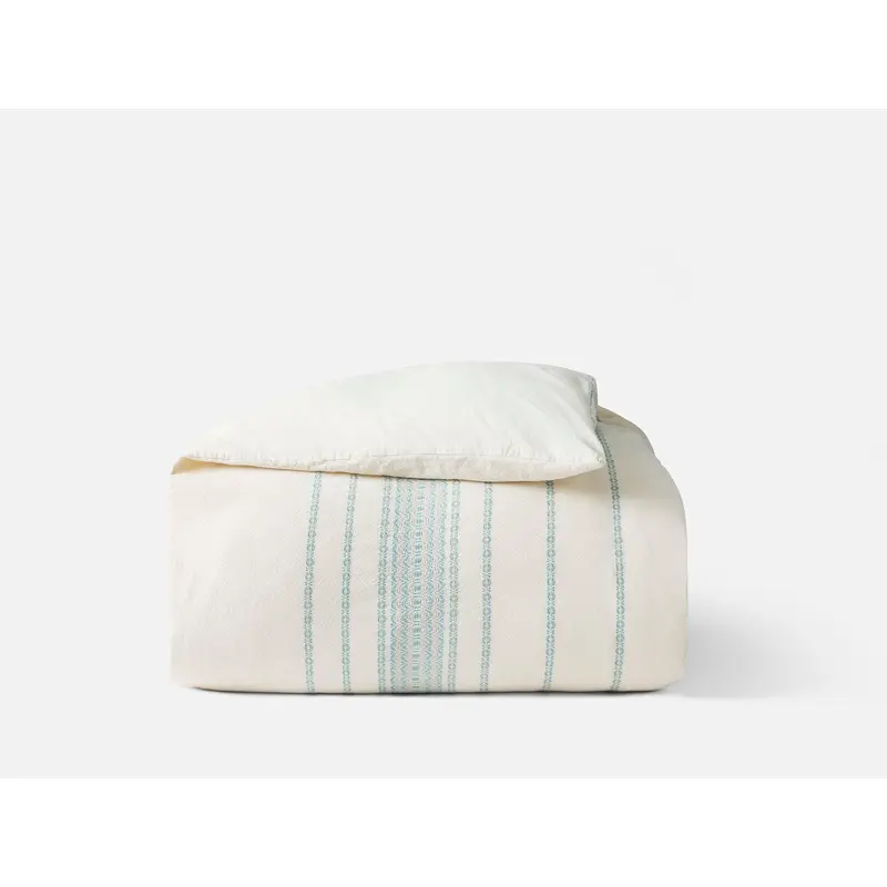 Rippled Stripe Organic Duvet Cover