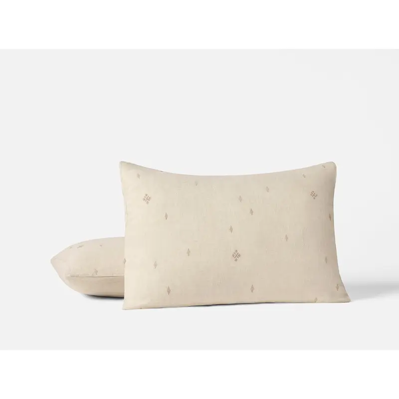 Cambria Embroidered Organic Linen Sham