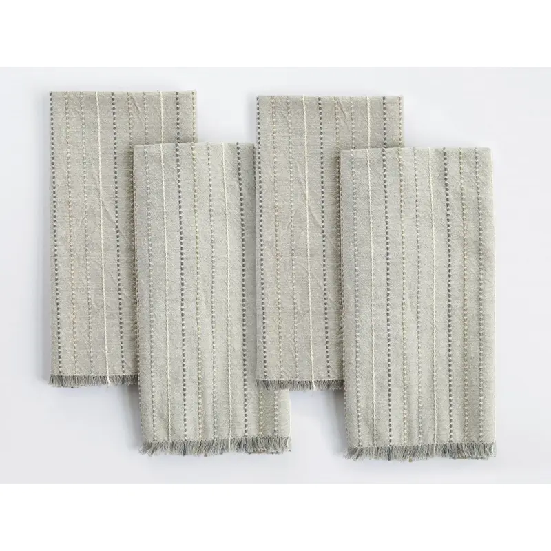 Fringe Stripe Organic Napkins, Set of 4