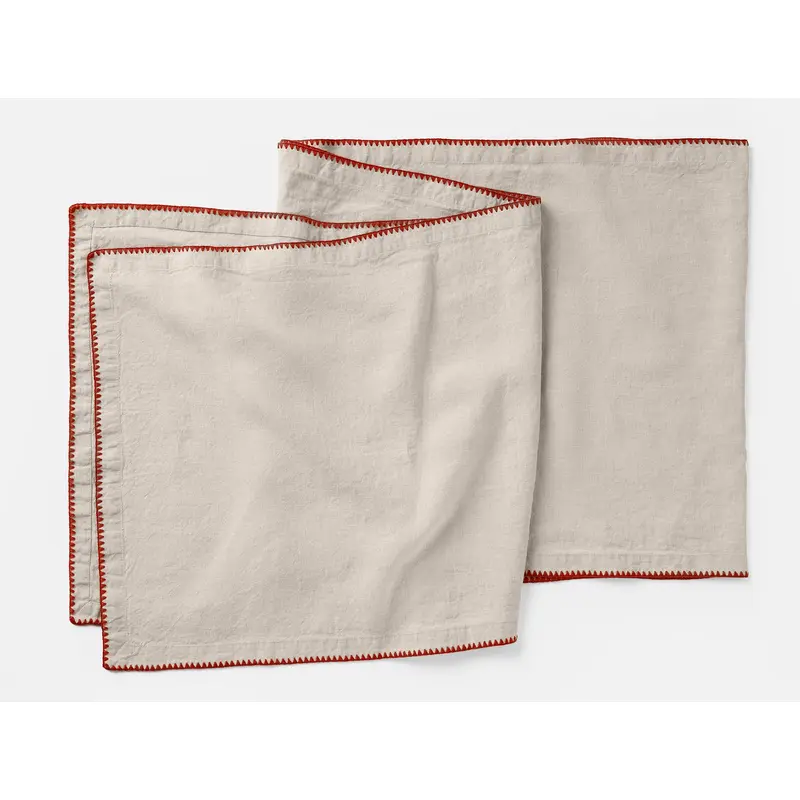 Olivos Embroidered Organic Linen Runner