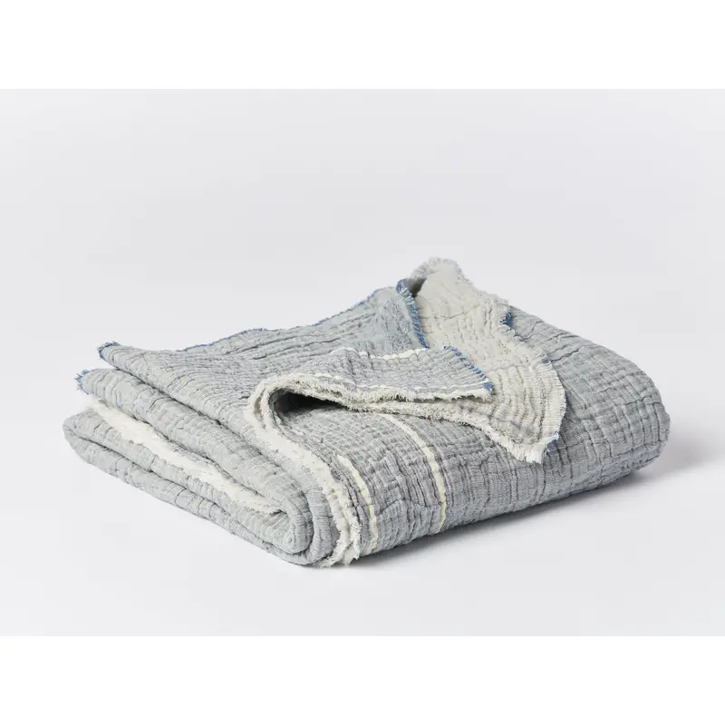 Topanga Organic Matelasse Striped Throw