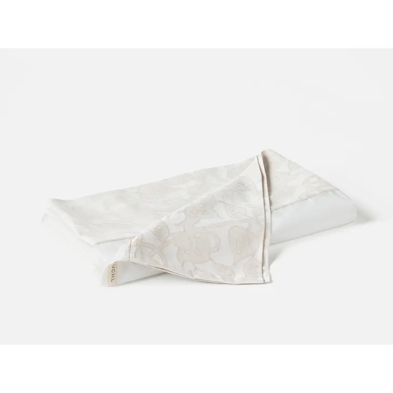 Heritage Organic Percale Jacquard Border Flat Sheet