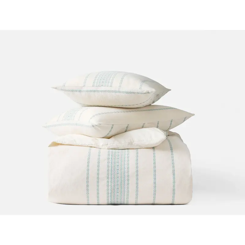 Rippled Stripe Organic Duvet Set