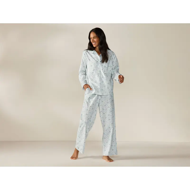 Women's Isla Organic Cotton Long Sleeve Pajama + Eye Mask Set