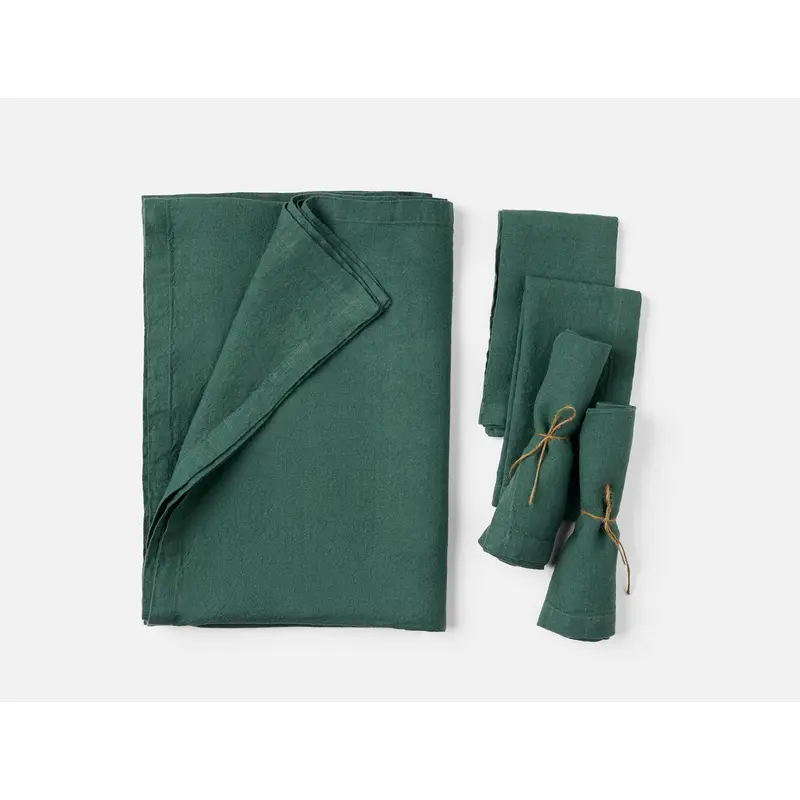 Mojave Organic Linen Tablecloth + Napkin Set
