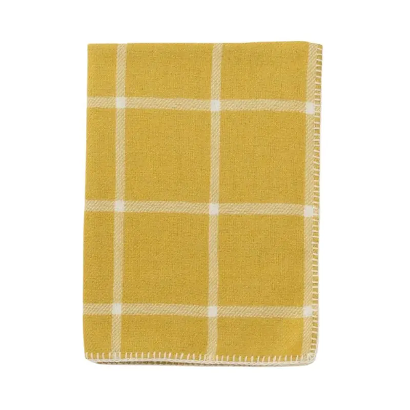 Alicia Adams Alpaca Graydon Throw in French Yellow and Ivory