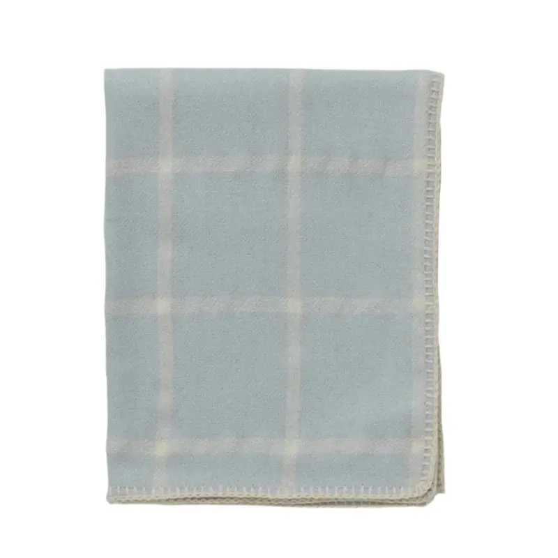 Alicia Adams Alpaca Graydon Throw in Spa Blue and Ivory