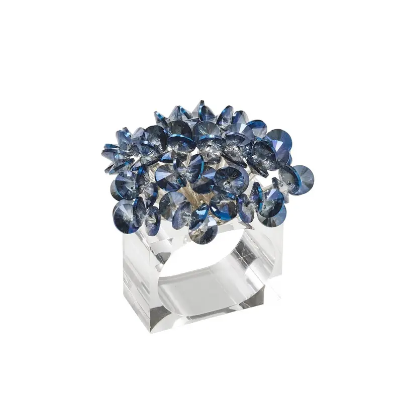 Aster Napkin Ring in Midnight Set of 4 by Kim Seybert