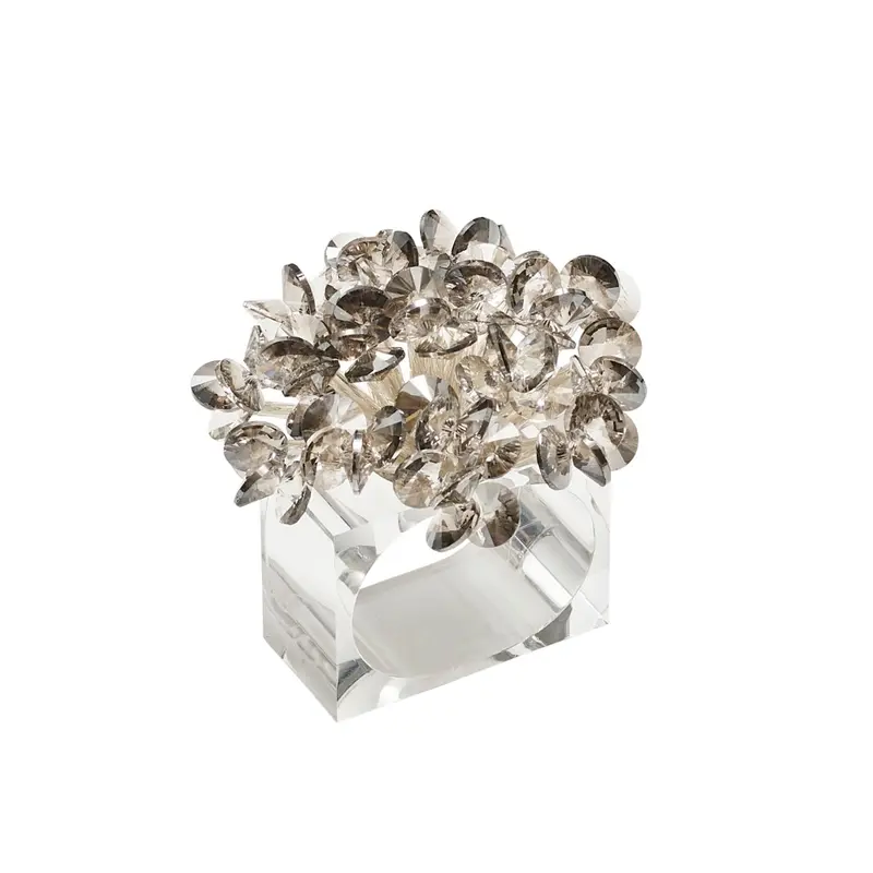 Aster Napkin Ring in Smoke Set of 4 by Kim Seybert