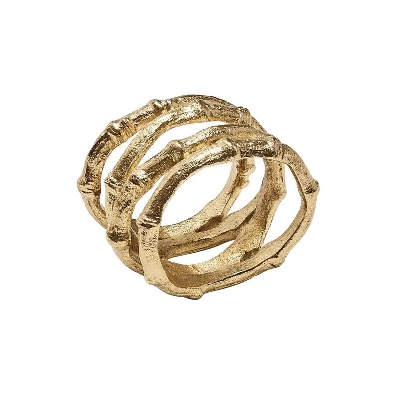 Bamboo Napkin Ring in Gold Set of 4 by Kim Seybert