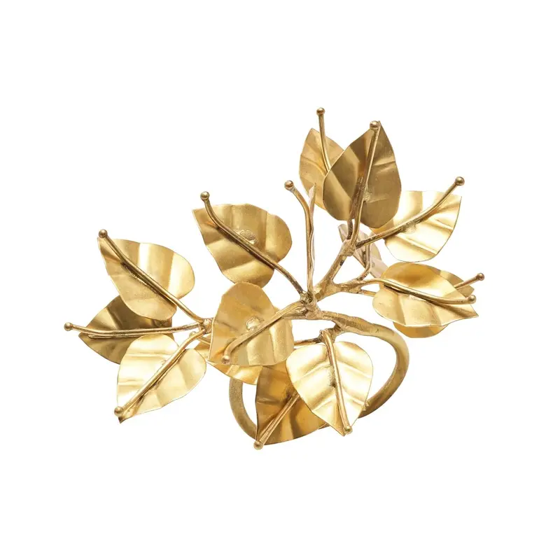 Bougainvillea Napkin Ring in Gold Set of 4 by Kim Seybert