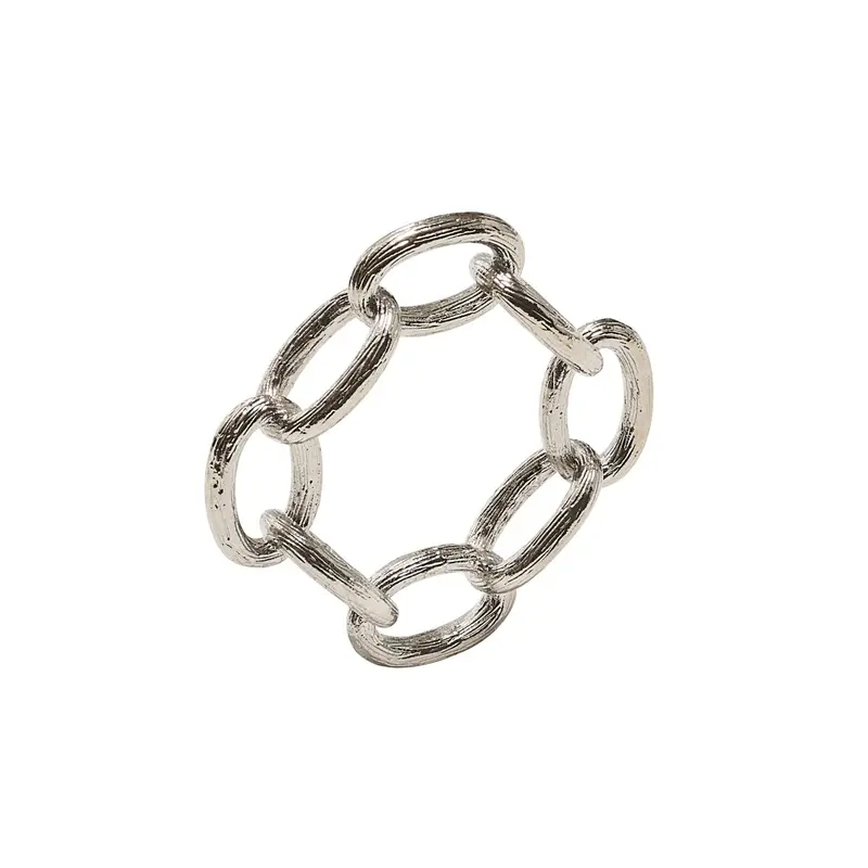 Chain Link Napkin Ring in Silver Set of 4 by Kim Seybert