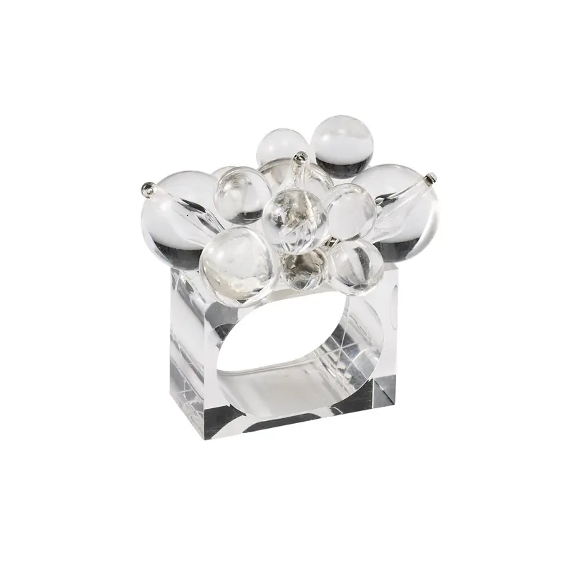 Cloud Napkin Ring in Clear Set of 4 by Kim Seybert