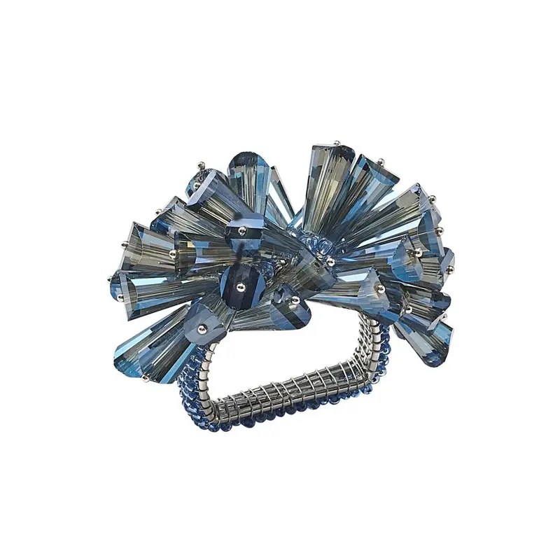 Dazzle Napkin Ring in Midnight Set of 4 by Kim Seybert