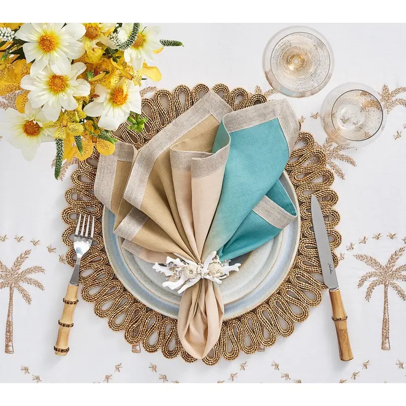 Dip Dye Napkin in Natural & Seafoam Set of 4 by Kim Seybert