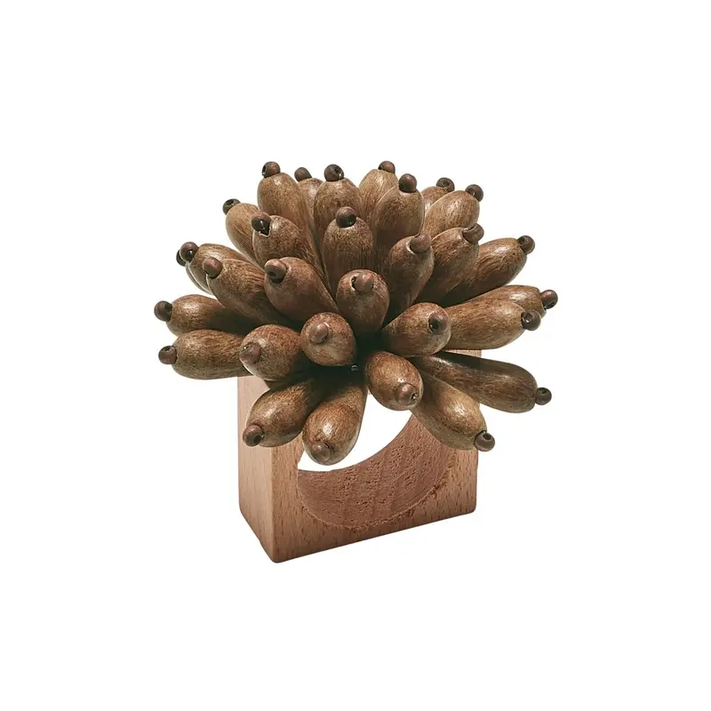 Florette Napkin Ring in Brown Set of 4 by Kim Seybert