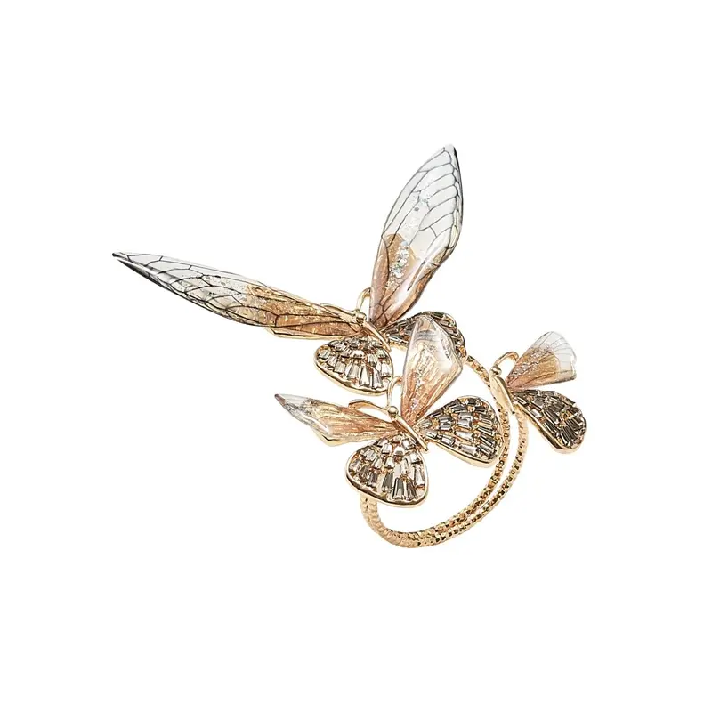 Flutter Napkin Ring in Champagne & Gold Set of 4 in a Gift Box by Kim Seybert