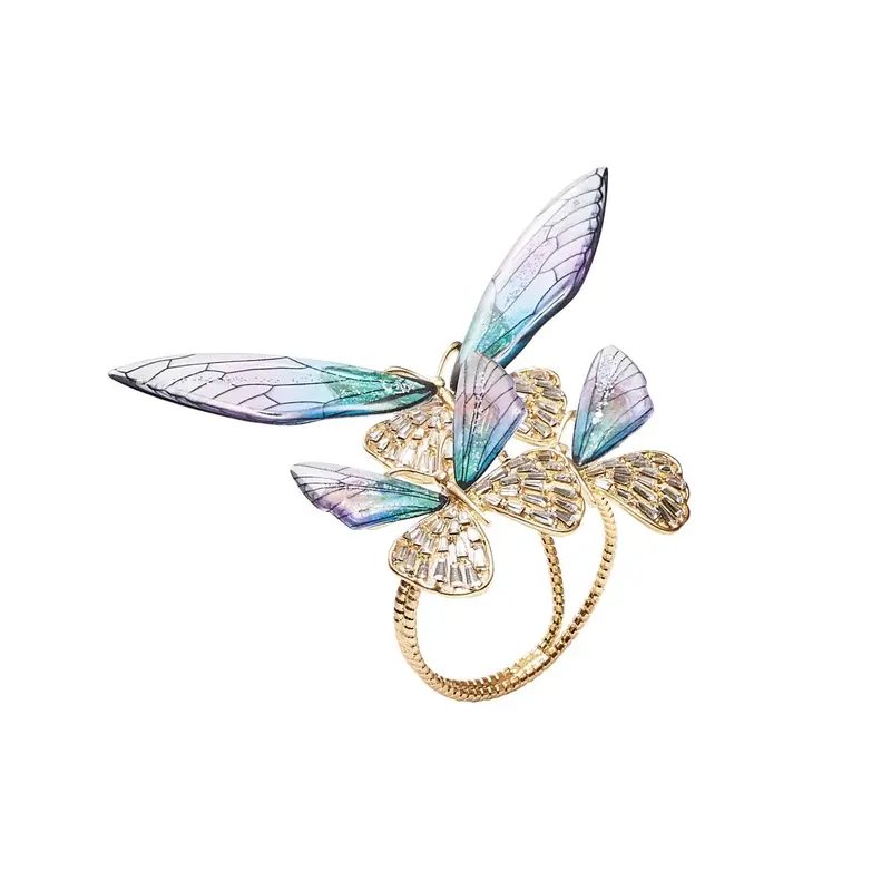 Flutter Napkin Ring in Lilac & Periwinkle Set of 4 in a Gift Box by Kim Seybert