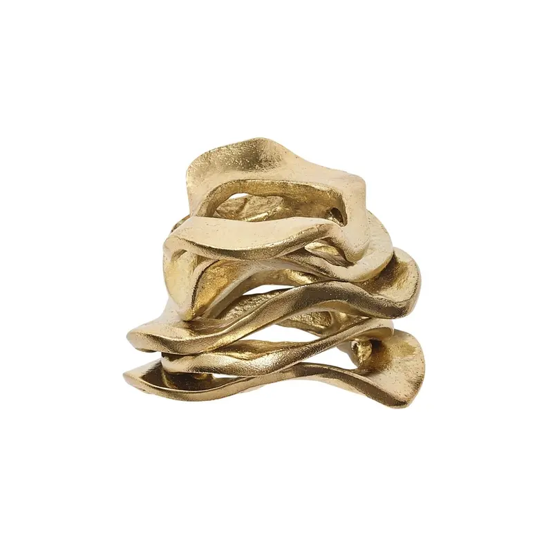 Flux Napkin Ring in Gold Set of 4 by Kim Seybert