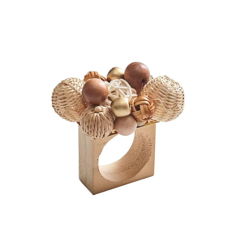 Java Napkin Ring in Natural & Brown Set of 4 by Kim Seybert