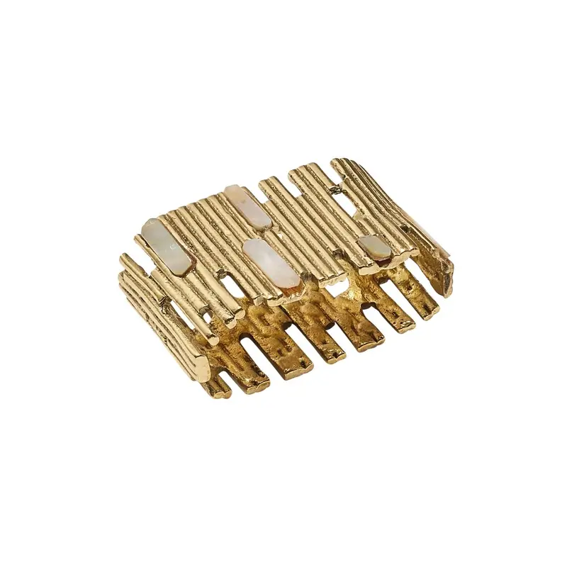 Matrix Napkin Ring in Gold Set of 4 by Kim Seybert