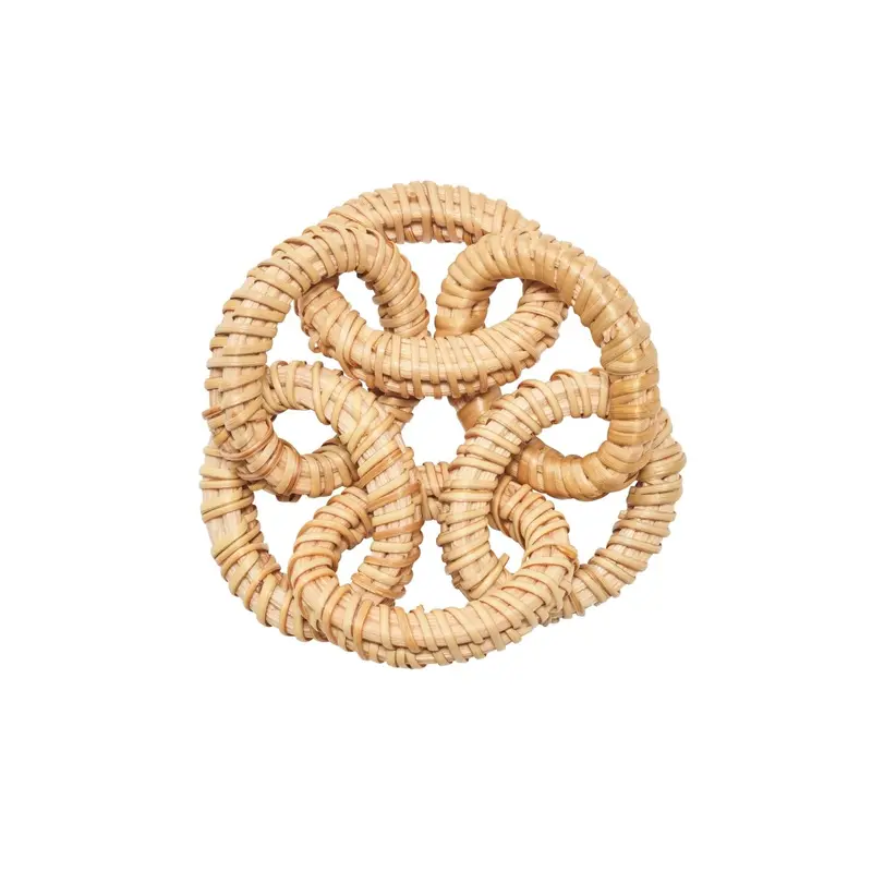 Rattan Link Napkin Ring in Natural Set of 4 by Kim Seybert
