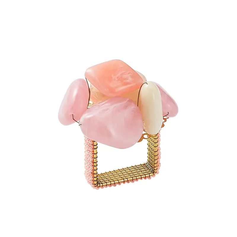 Sea Stone Napkin Ring in Blush Set of 4 by Kim Seybert