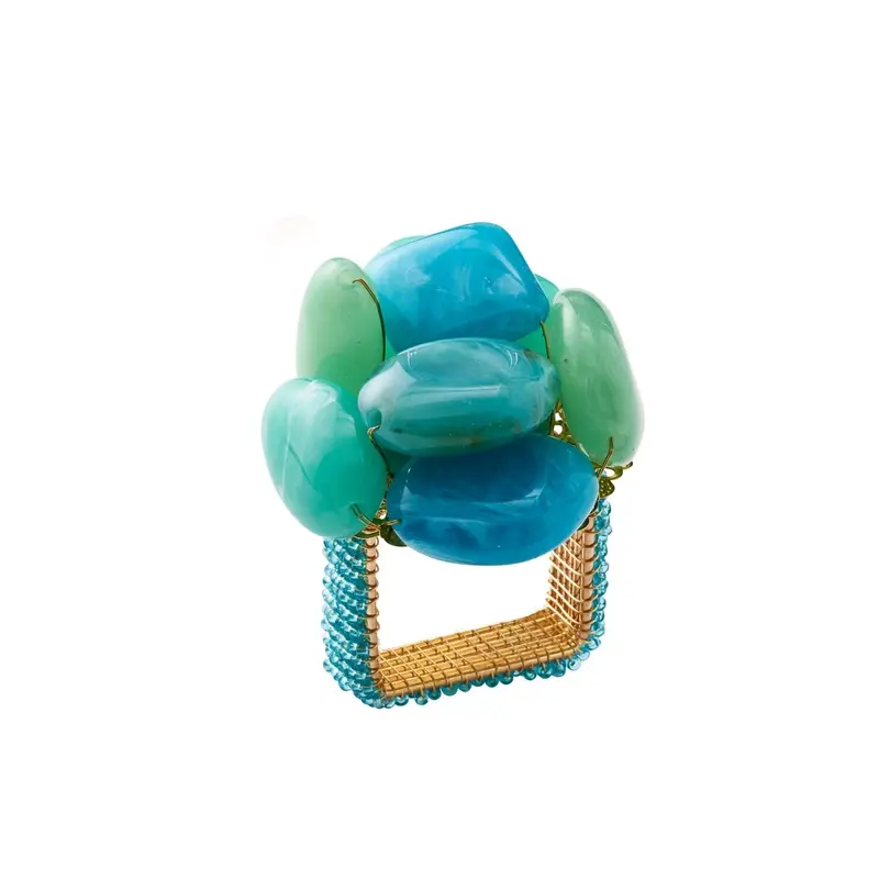 Sea Stone Napkin Ring in Seafoam Set of 4 by Kim Seybert