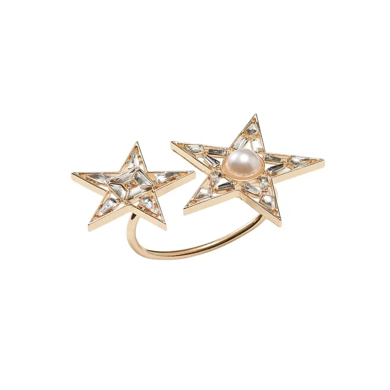 Star Napkin Ring in Gold & Crystal Set of 4 by Kim Seybert