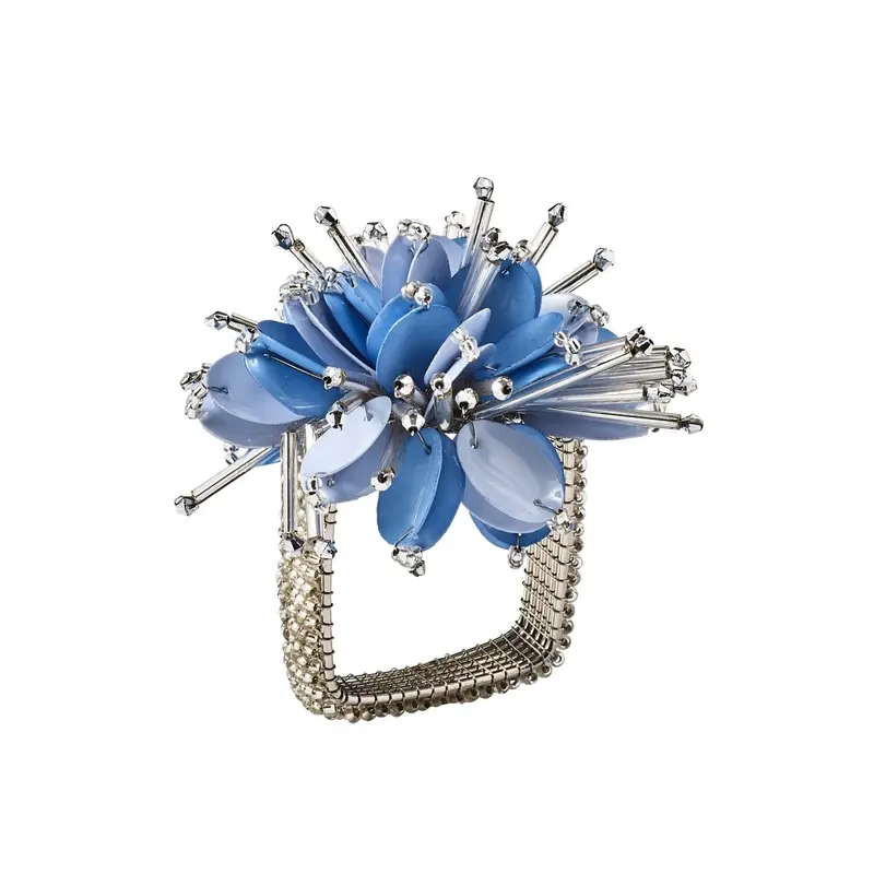Starburst Napkin Ring in Periwinkle Set of 4 by Kim Seybert