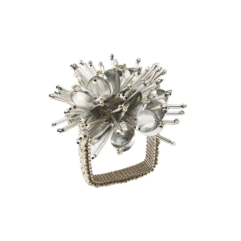 Starburst Napkin Ring in Silver Set of 4 by Kim Seybert