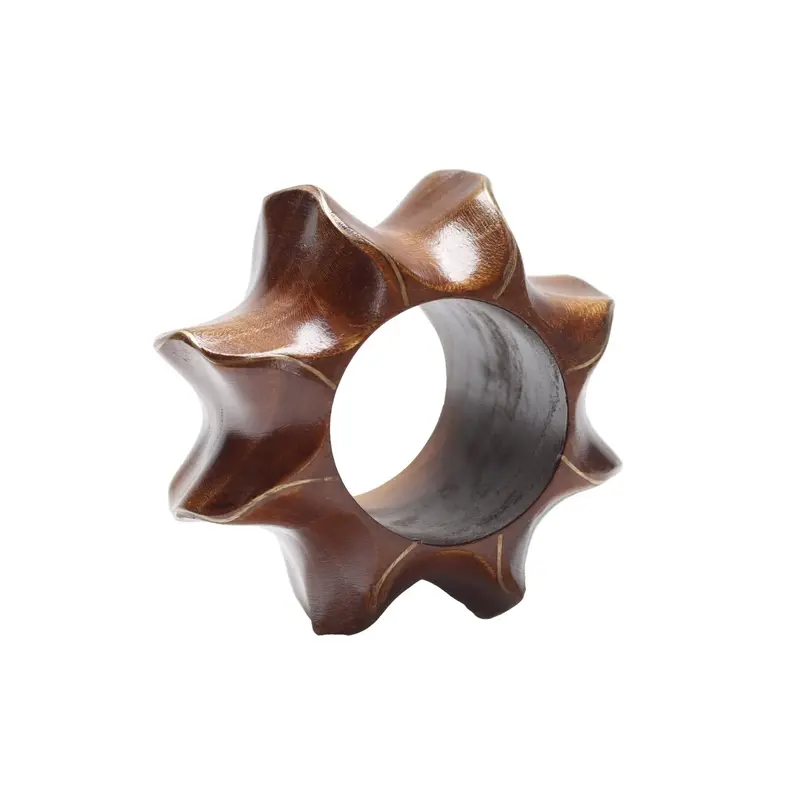 Twist Napkin Ring in Brown & Gold Set of 4 by Kim Seybert