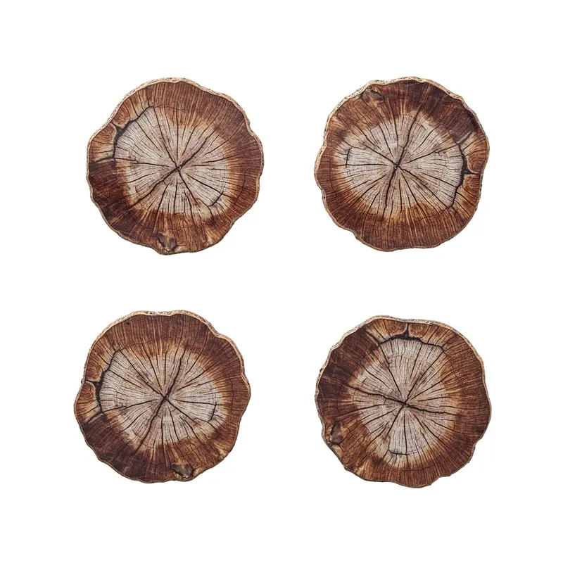 Cedar Coaster in Brown Set of 4 in a Gift Box by Kim Seybert