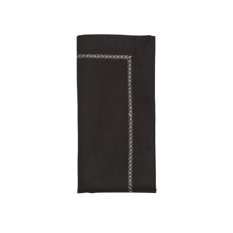 Classic Napkin in Black Set of 4 by Kim Seybert
