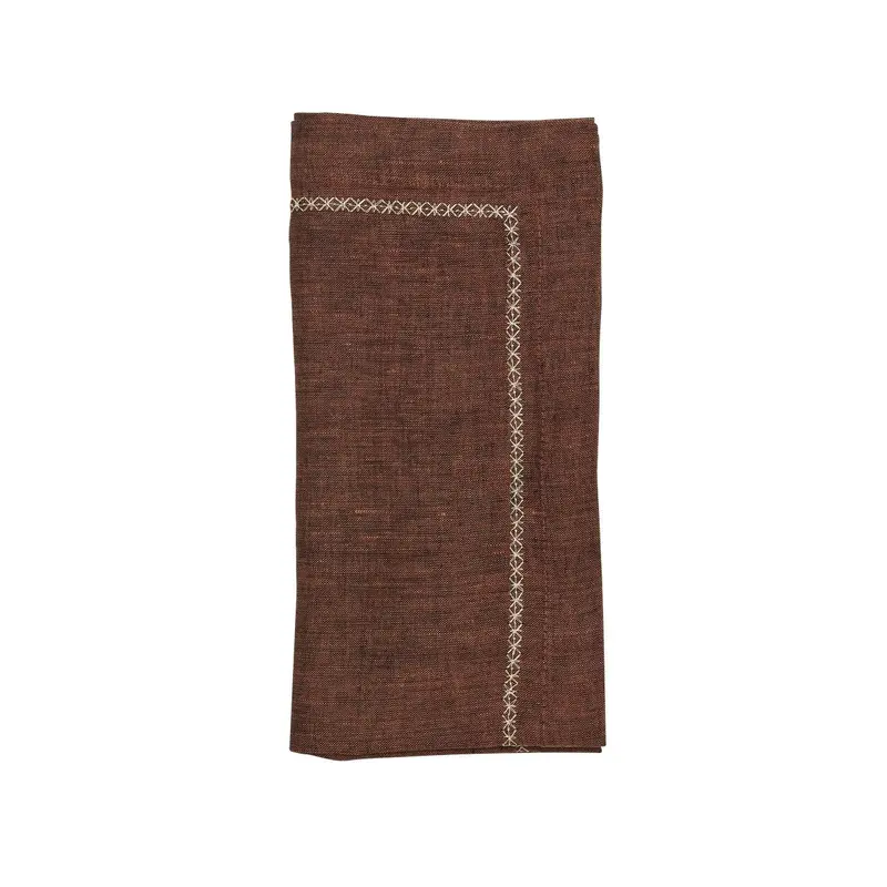 Classic Napkin in Brown Set of 4 by Kim Seybert