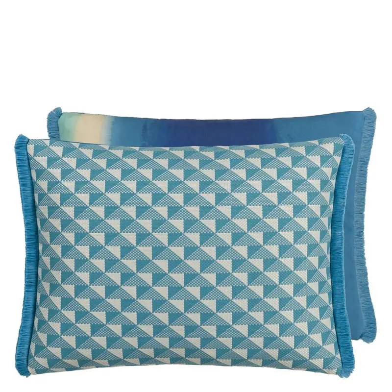 Designers Guild Tarakan Azure Outdoor Decorative Pillow