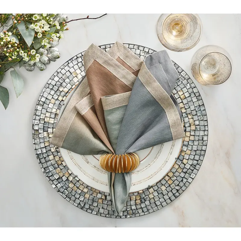 Dip Dye Napkin in Beige Taupe & Gray Set of 4 by Kim Seybert