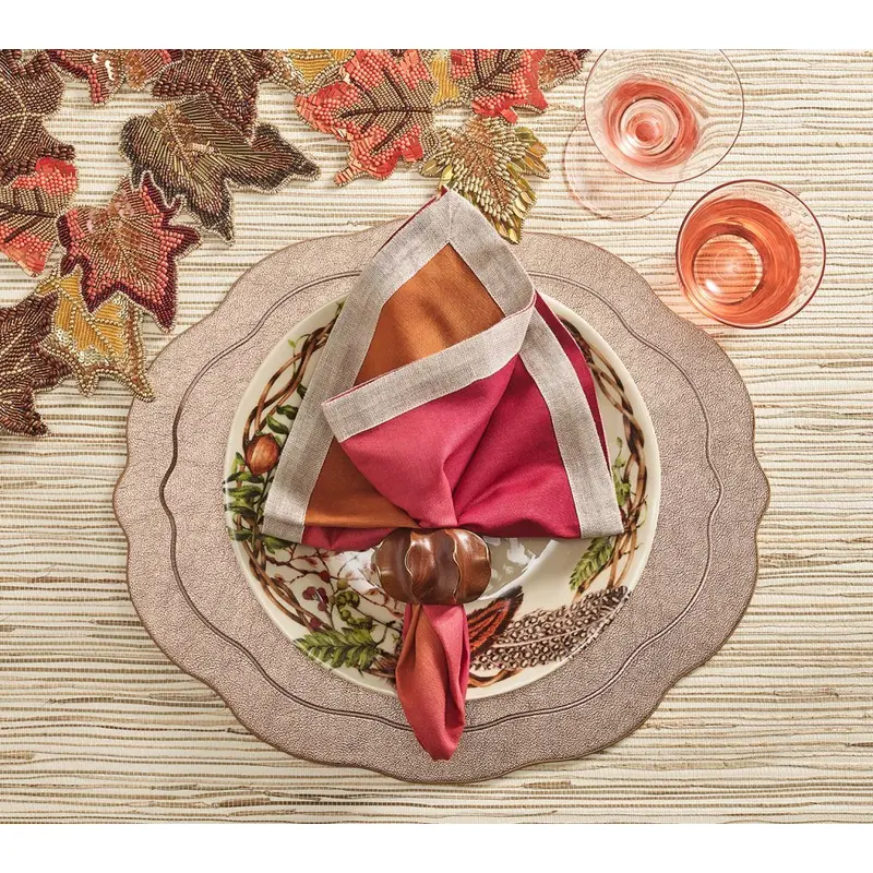 Dip Dye Napkin in Cranberry & Orange Set of 4 by Kim Seybert