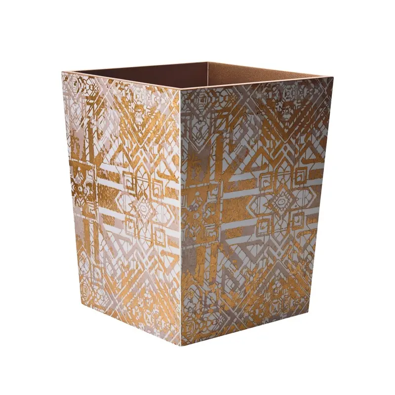 Distressed Waste Basket in Champagne & Gold by Kim Seybert