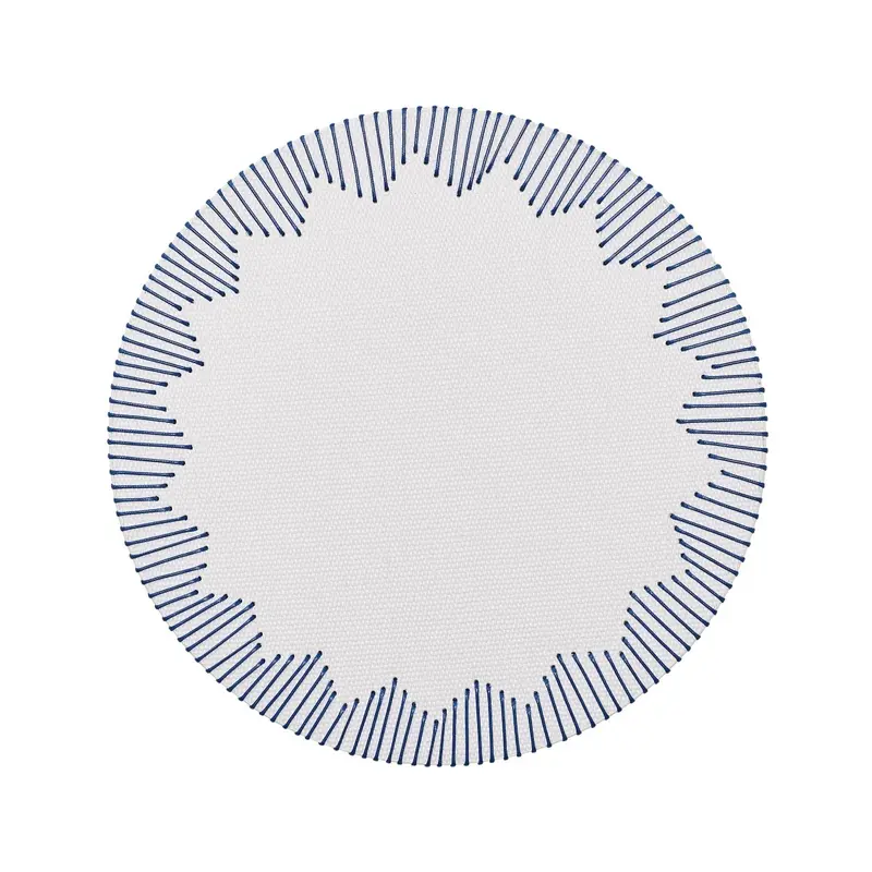 Dream Weaver Placemat in White & Blue Set of 4 by Kim Seybert
