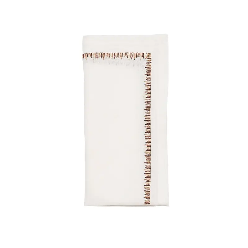 Filament Napkin in White & Brown Set of 4 by Kim Seybert