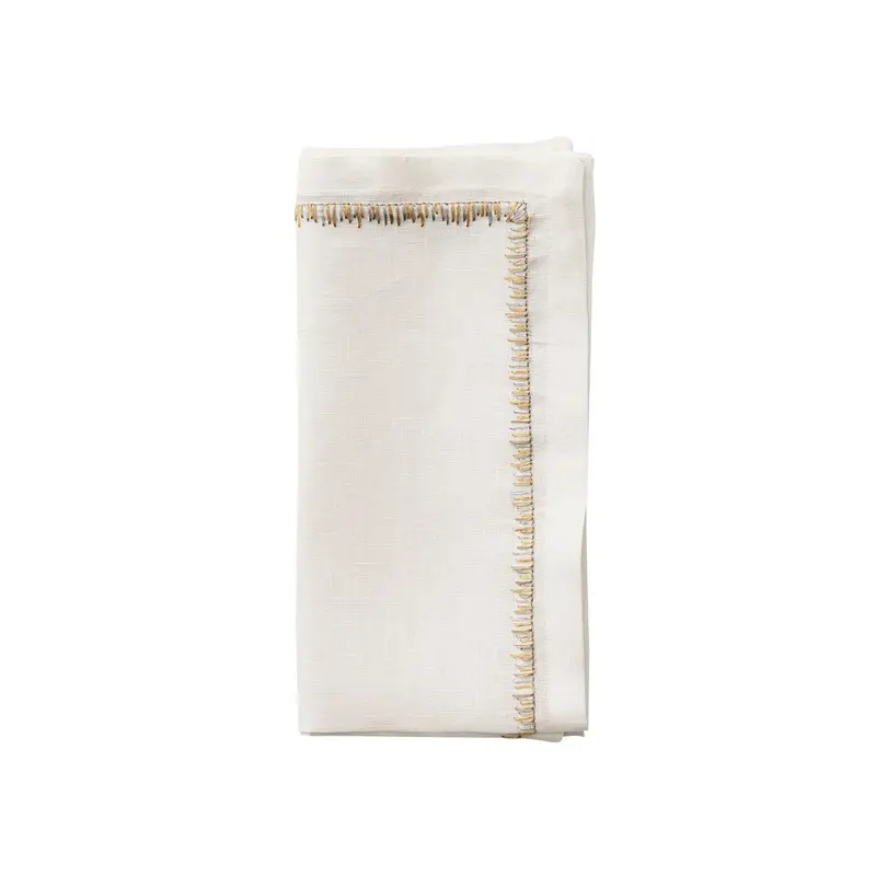 Filament Napkin in White Gold & Silver Set of 4 by Kim Seybert