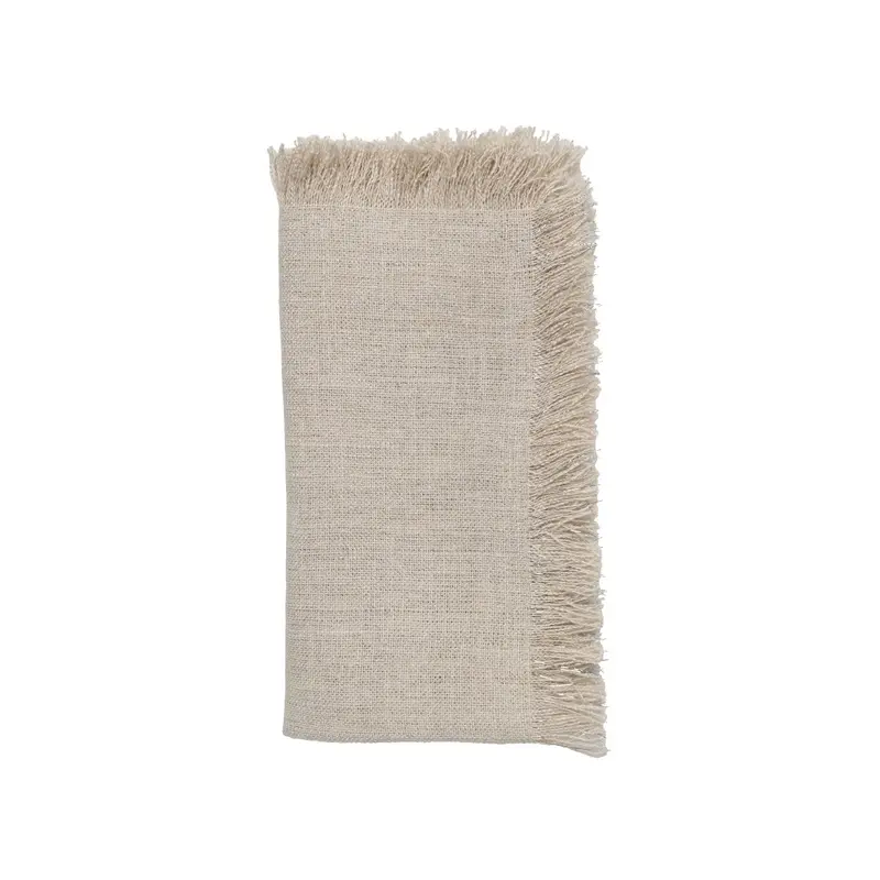 Fringe Napkin in Natural & Silver Set of 4 by Kim Seybert