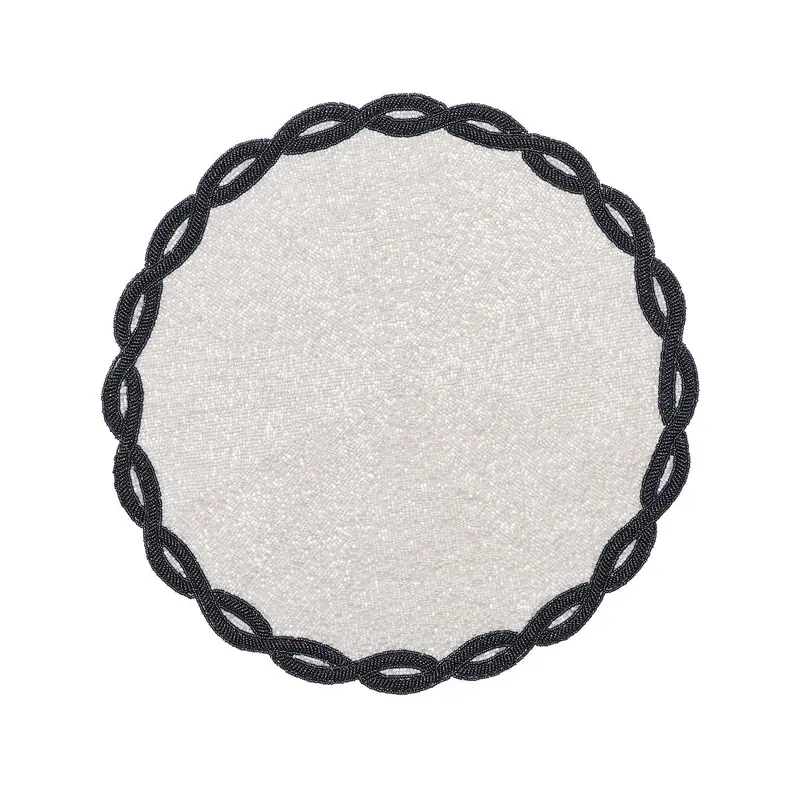 Infinity Placemat in White & Navy Set of 4 by Kim Seybert