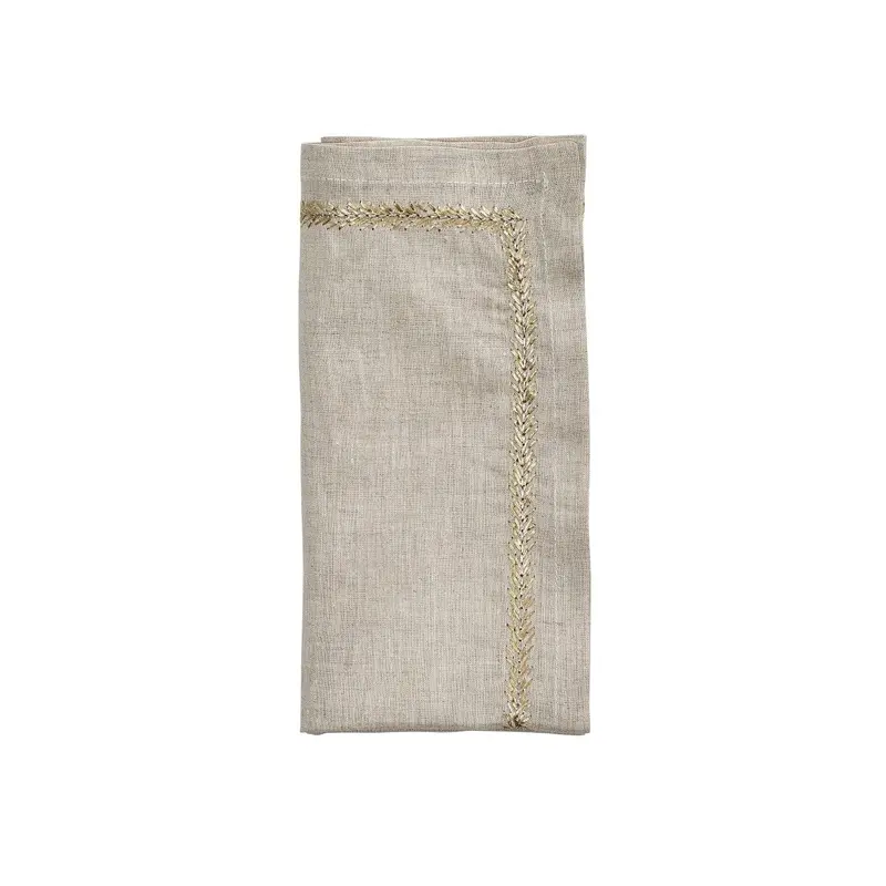 Jardin Napkin in Natural Gold & Silver Set of 4 by Kim Seybert