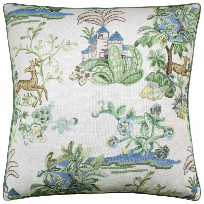 Knight's Tale Sage and Blue Decorative Pillow Ryan Studio
