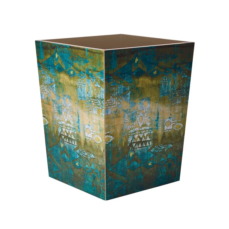 Mirage Waste Basket in Green & Multi by Kim Seybert