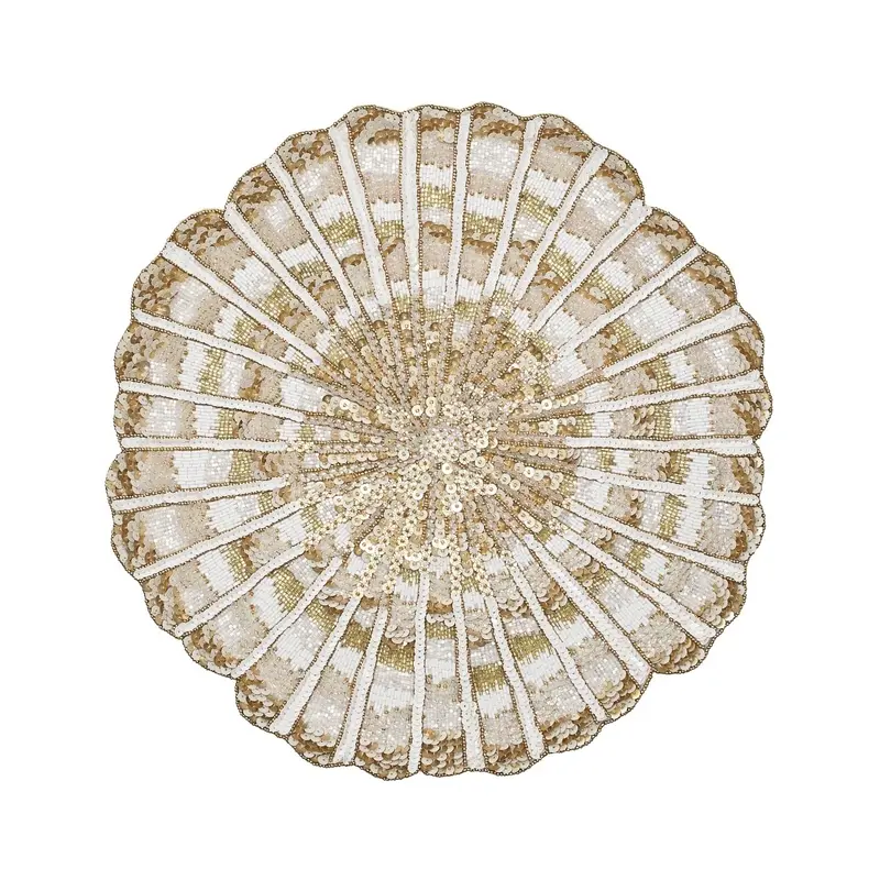 Nautilus Placemat in Champagne & Gold Set of 2 by Kim Seybert