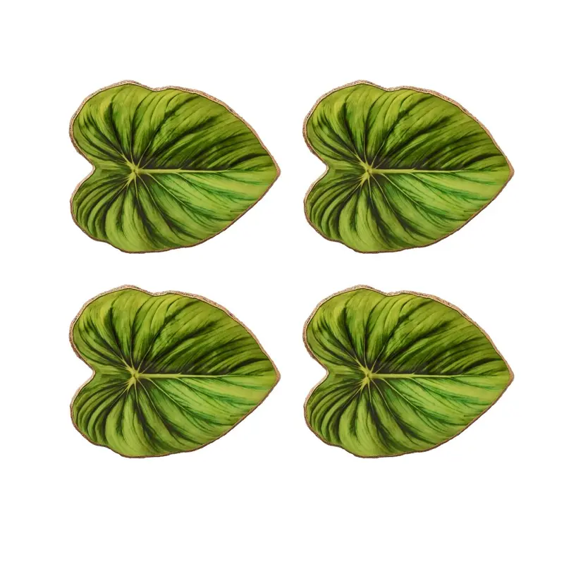 Tropicana Coasters in Green Set of 4 in a Gift Box by Kim Seybert