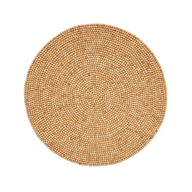 Wood Round Placemat in Natural Set of 4 by Kim Seybert